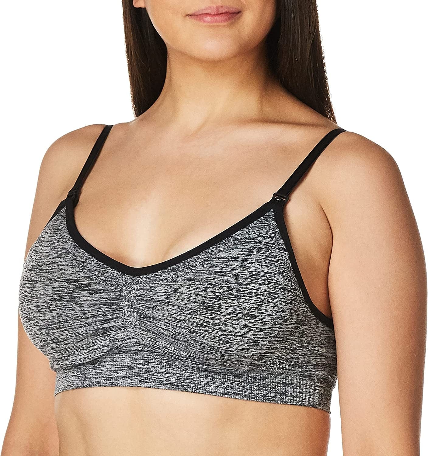 Women’S Seamless Clip down Nursing Bra Grey Space Dye / Small / Average Busted