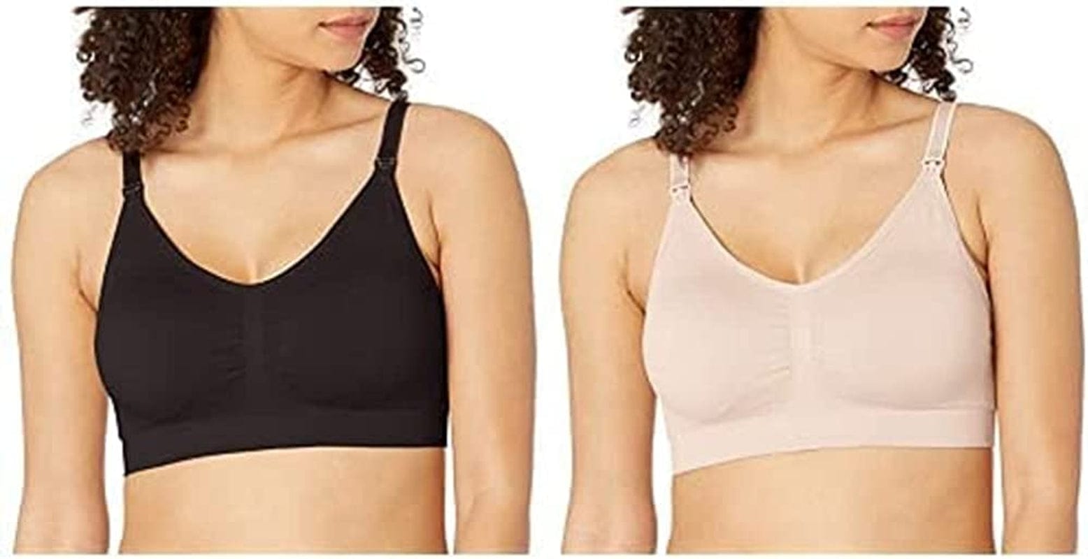 Women’S Seamless Clip down Nursing Bra Black/Blush 2 Pack / X-Large / Full Busted 2 PK