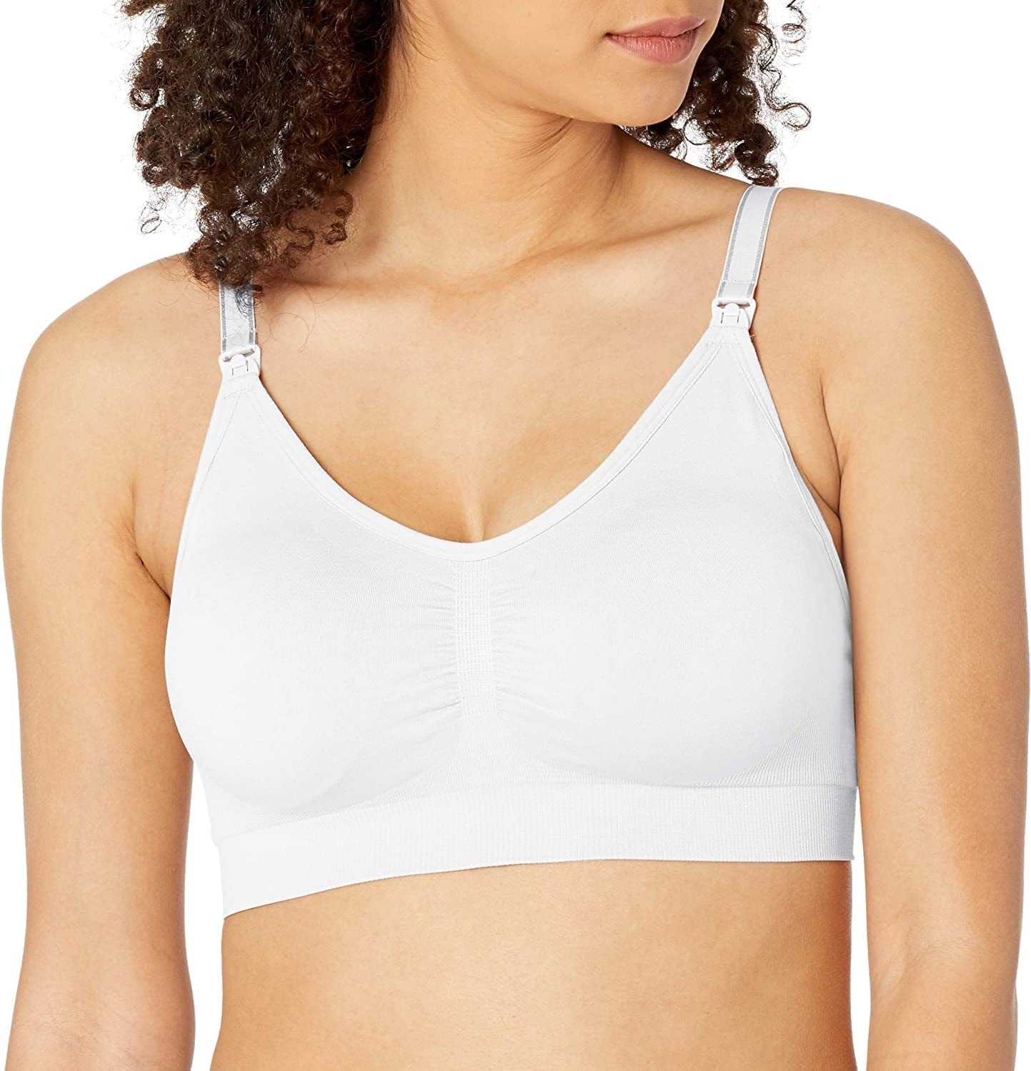 Women’S Seamless Clip down Nursing Bra White / Medium / Full Busted