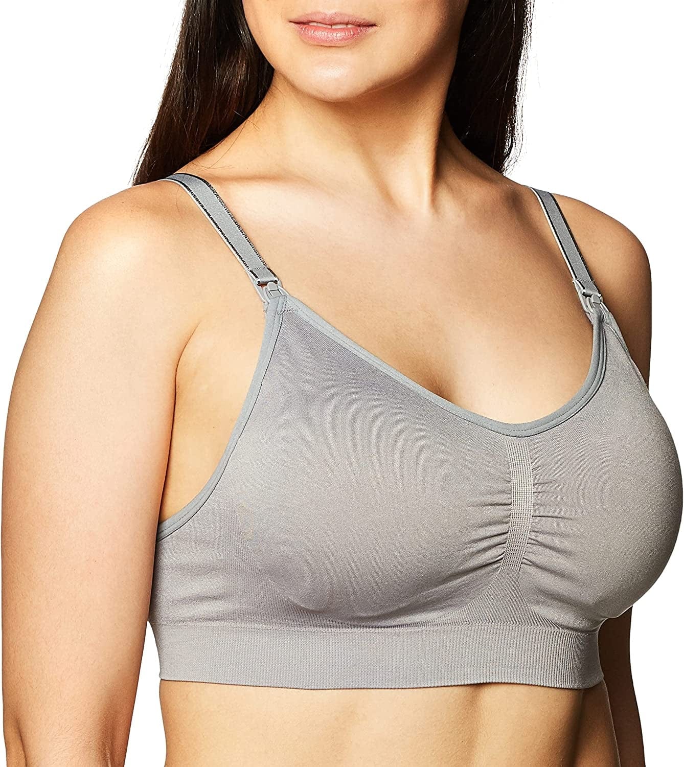 Women’S Seamless Clip down Nursing Bra Grey / Large / Full Busted