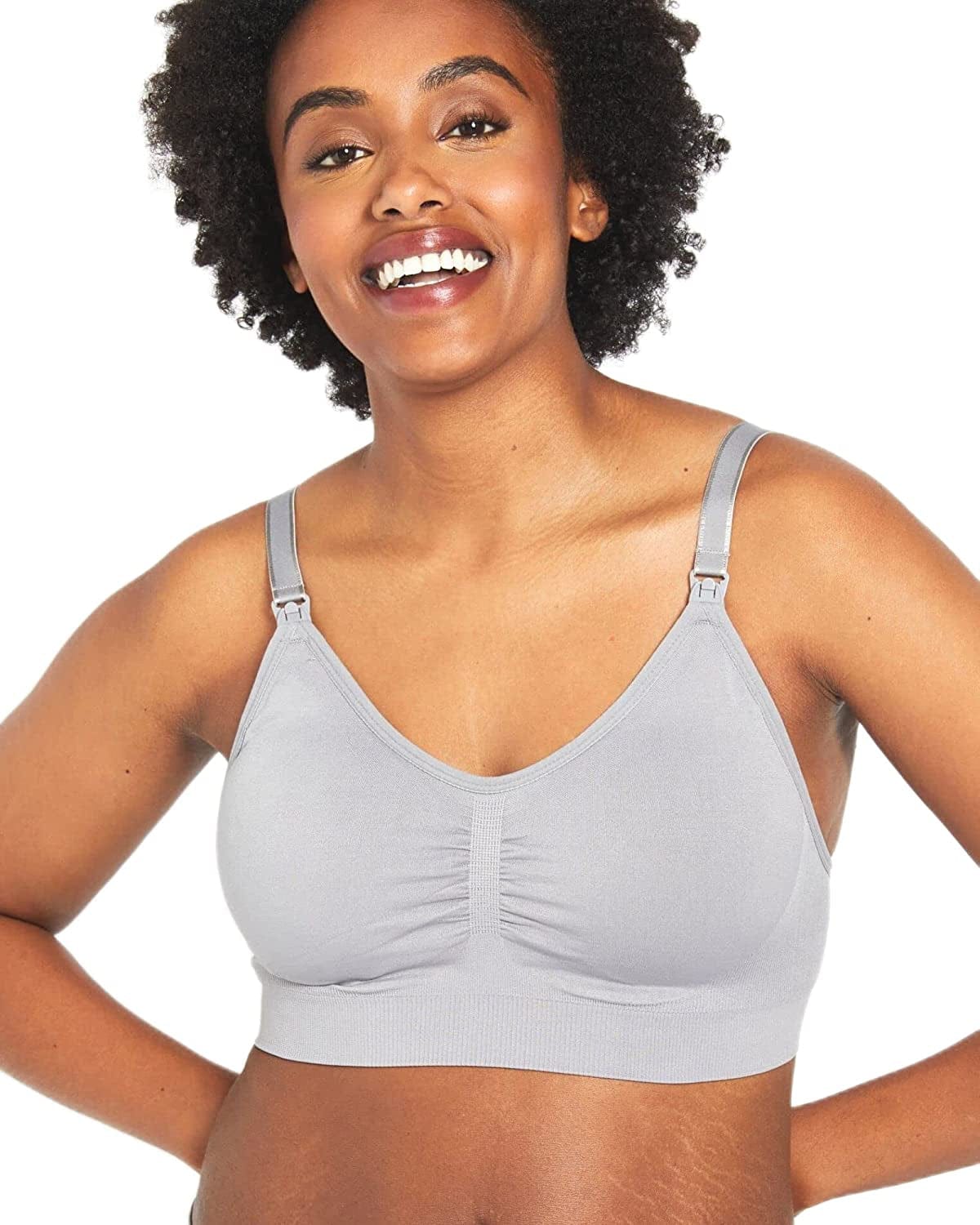 Women’S Seamless Clip down Nursing Bra Grey / Small / Average Busted
