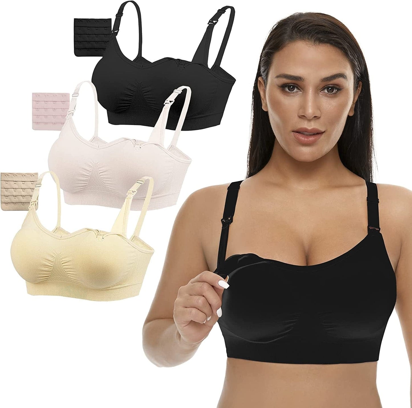 Women'S Seamless Nursing Bras for Breastfeeding Full Bust Maternity Bras for Pregnancy