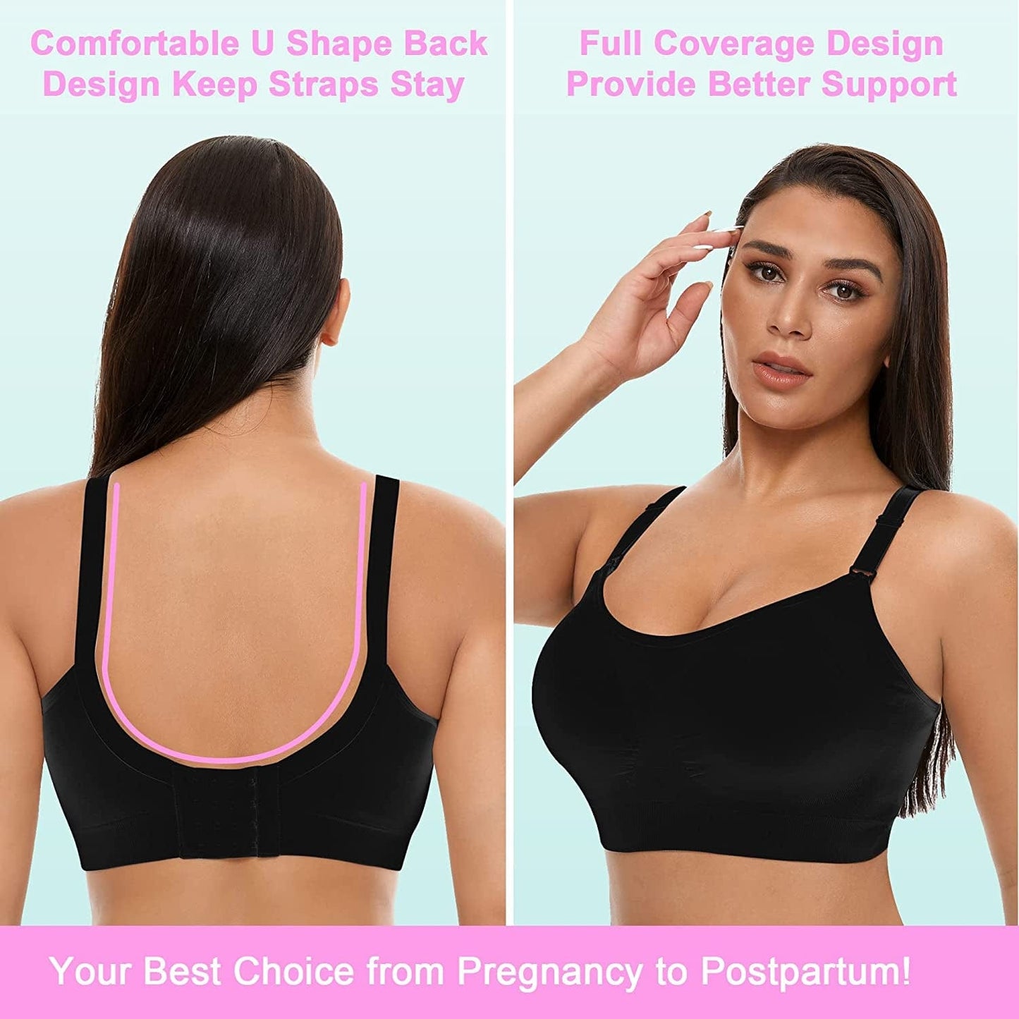 Women'S Seamless Nursing Bras for Breastfeeding Full Bust Maternity Bras for Pregnancy