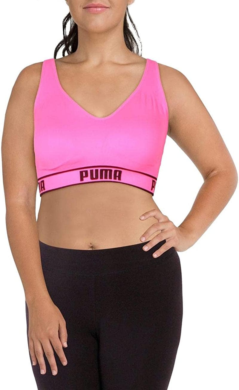 Women'S Seamless Sports Bra Pink/Black / Medium