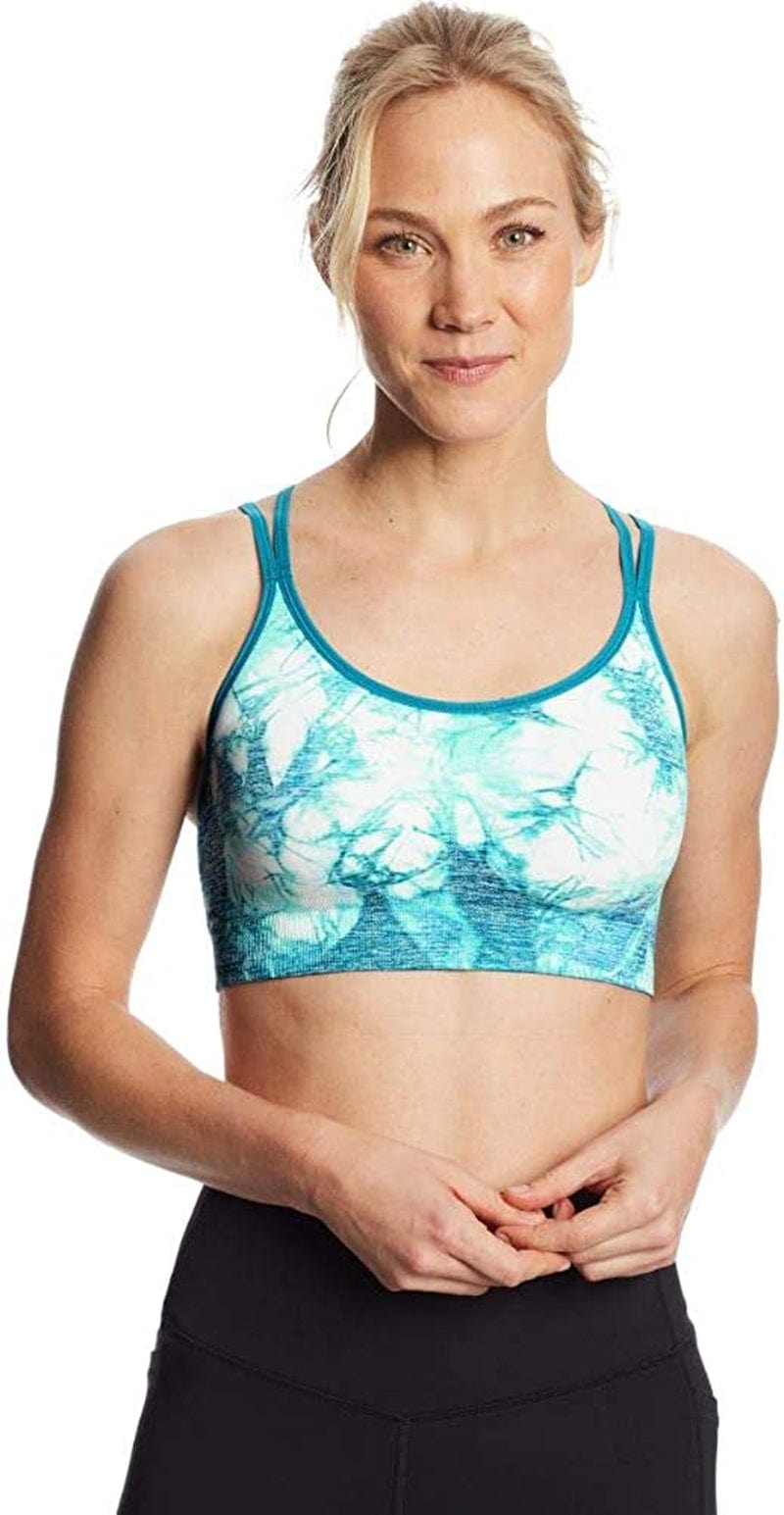 Women'S Seamless Tie Dye Cami Bra Mermaid/Caste Teal / Large