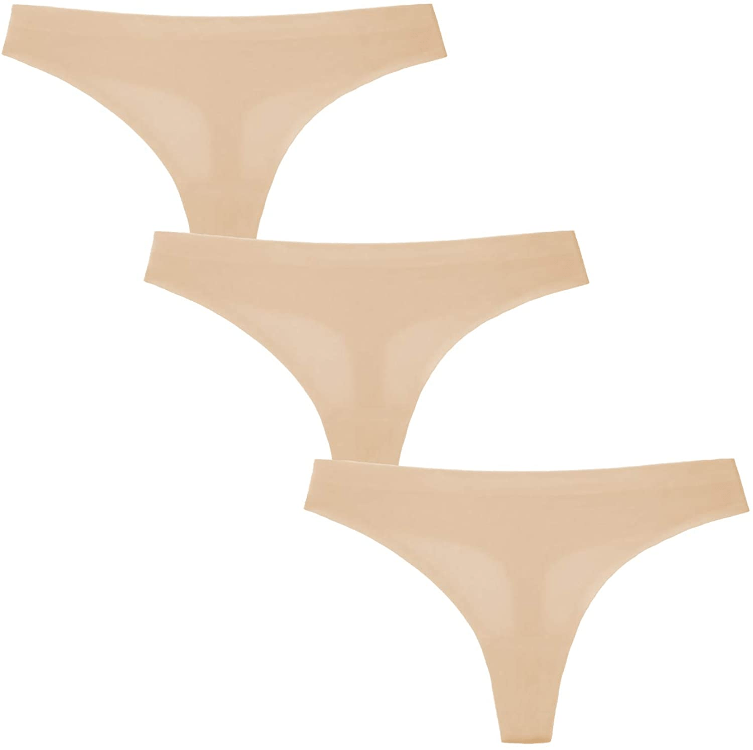 Women’S Seamless Underwears Panties Sexy Lace Hipster Bikini Thong Briefs Panty Underwear for Women Apparel & Accessories > Clothing > Underwear & Socks > Underwear Generic Thong – 3 Pack – Nude Small
