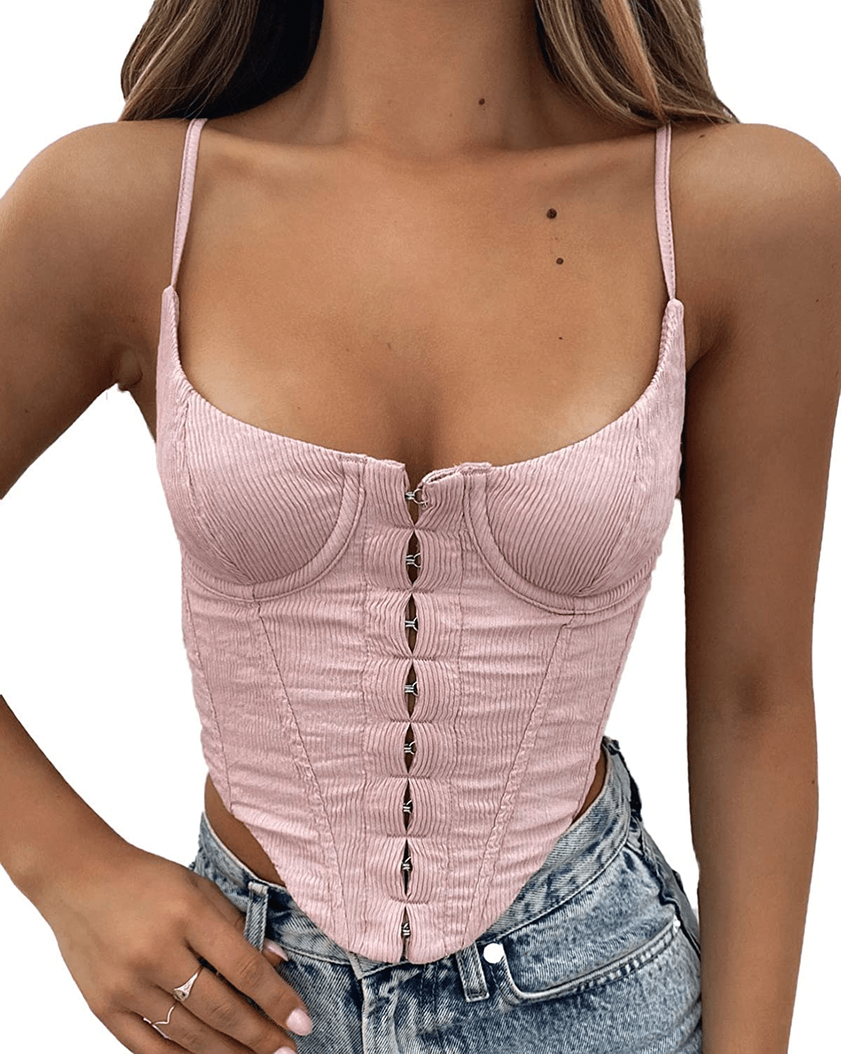 Women'S Sexy Push up Bustiers Corsets Crop Tops Strapless Slim Tank Top Bodice Y2K E-Girl Clubwear Party Outwear Apparel & Accessories > Clothing > Underwear & Socks > Lingerie REDWOON