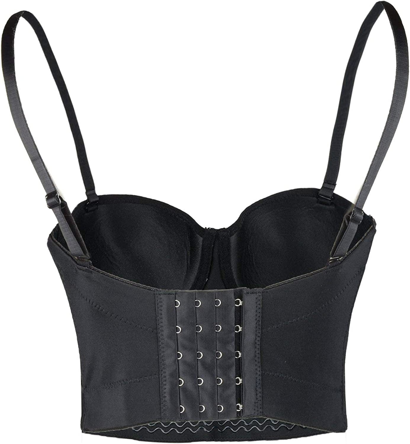 Women'S Sexy Rhinestone Punk Bustier Crop Top Push up Corset Bra Blue