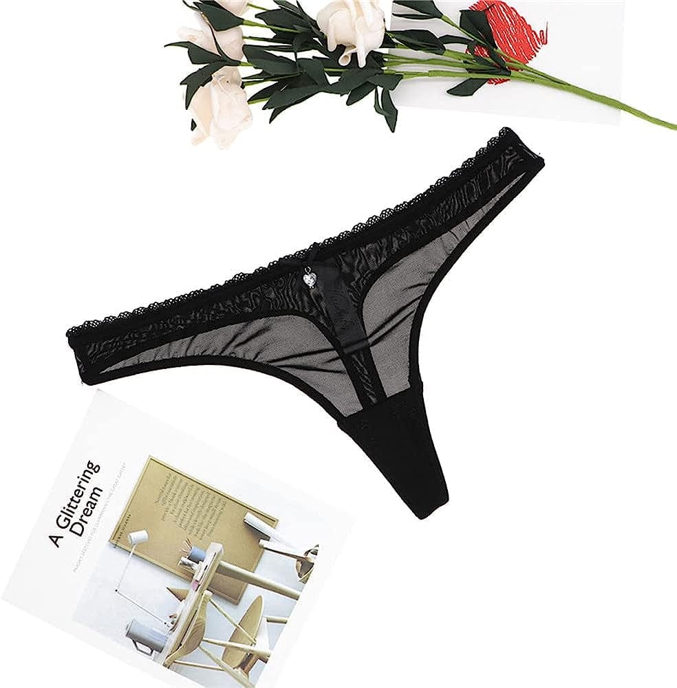 Women'S Sexy Sheer Panties Thongs Mesh G-Strings Low Rise Brief Underwear, 3-Pack