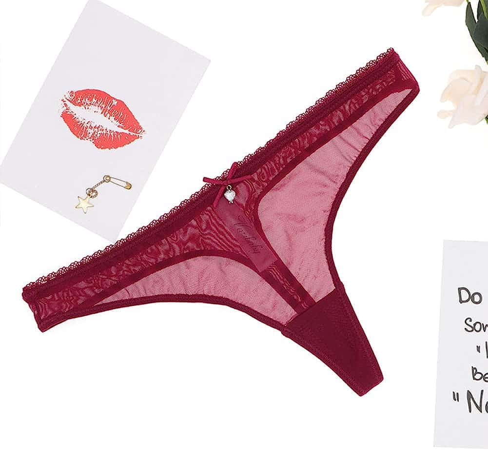 Women'S Sexy Sheer Panties Thongs Mesh G-Strings Low Rise Brief Underwear, 3-Pack