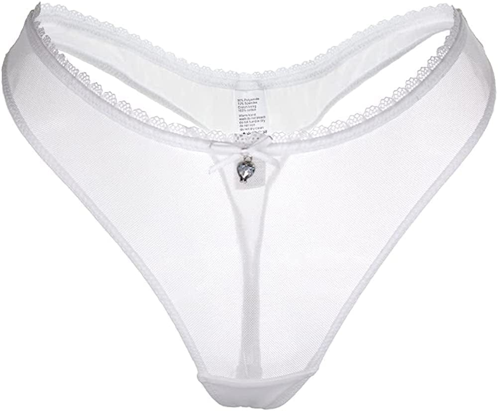 Women'S Sexy Sheer Panties Thongs Mesh G-Strings Low Rise Brief Underwear, 3-Pack