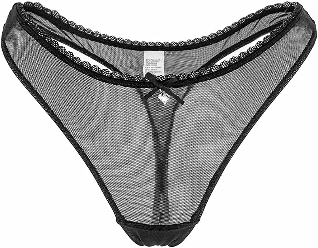Women'S Sexy Sheer Panties Thongs Mesh G-Strings Low Rise Brief Underwear, 3-Pack