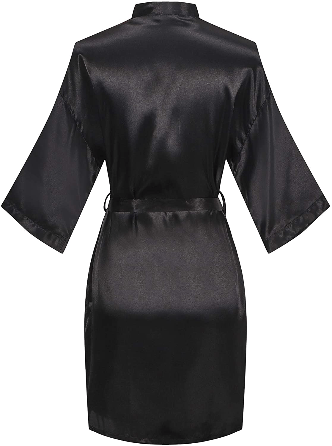 Women'S Short Kimono Robe Pure Color Silky Bathrobe Bridal Party Dressing Gown Apparel & Accessories > Clothing > Sleepwear & Loungewear > Robes expressbuynow