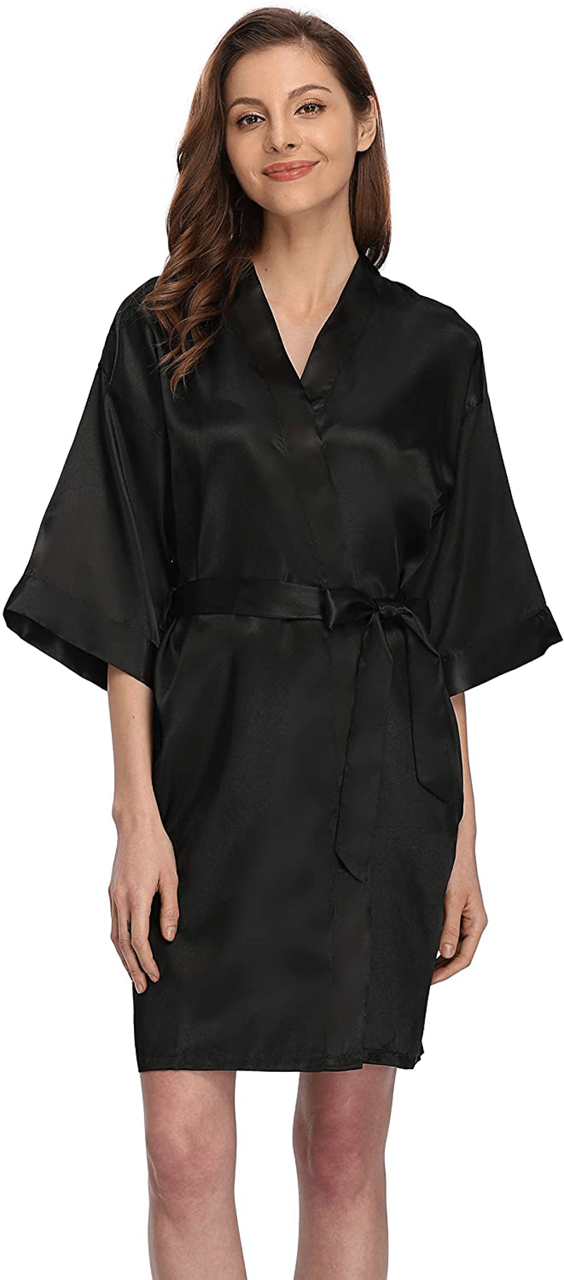 Women'S Short Satin Kimono Robe for Bride and Bridesmaids Party Apparel & Accessories > Clothing > Sleepwear & Loungewear > Robes Kimono Art