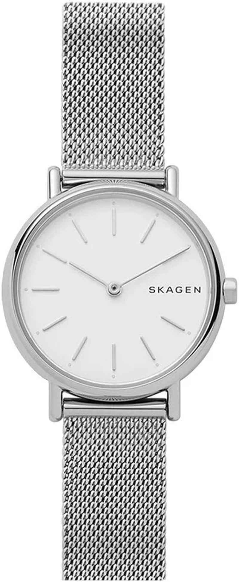 Women'S Signatur Quartz Analog Stainless Steel and Leather Watch, Color: Blue/Rose Gold (Model: SKW2838) Silver / Silver