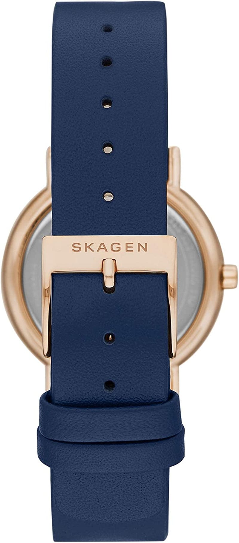 Women'S Signatur Quartz Analog Stainless Steel and Leather Watch, Color: Blue/Rose Gold (Model: SKW2838)
