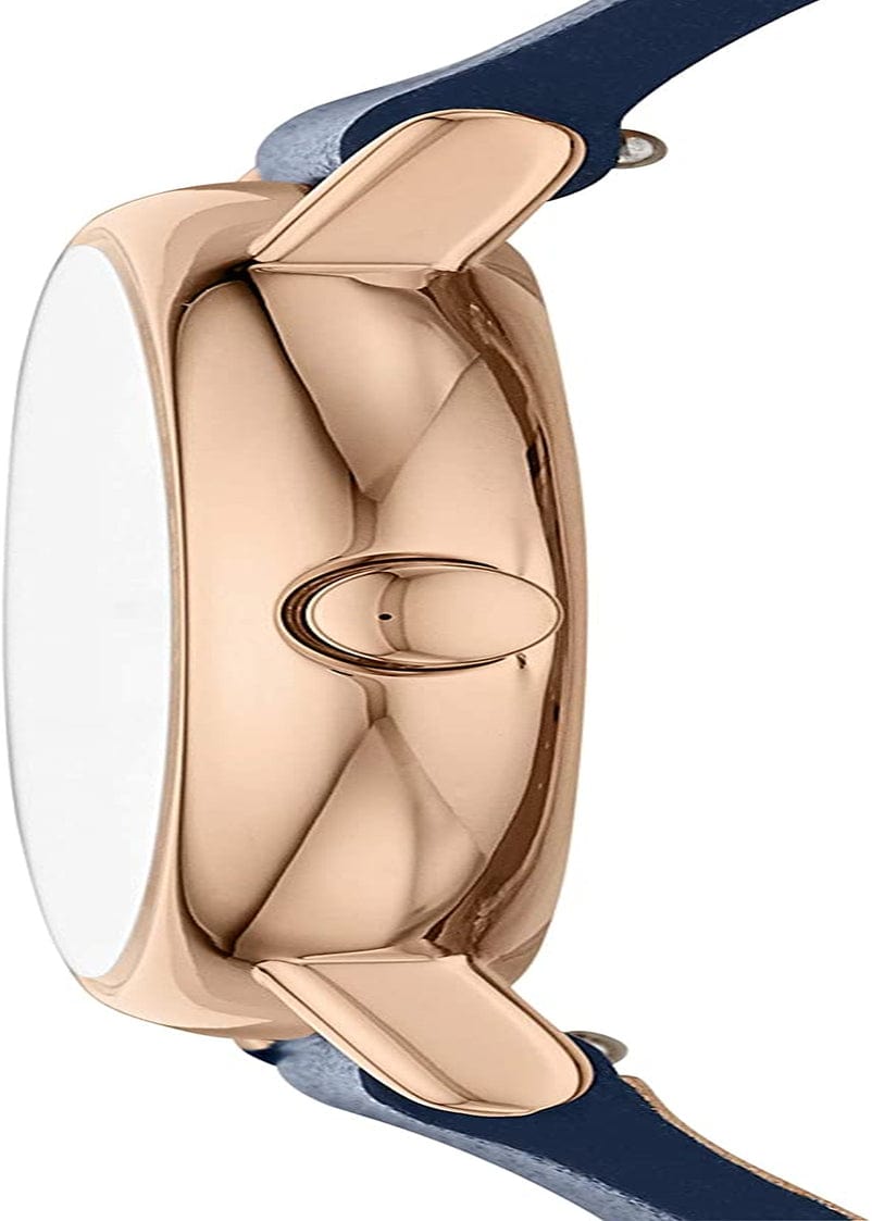 Women'S Signatur Quartz Analog Stainless Steel and Leather Watch, Color: Blue/Rose Gold (Model: SKW2838)