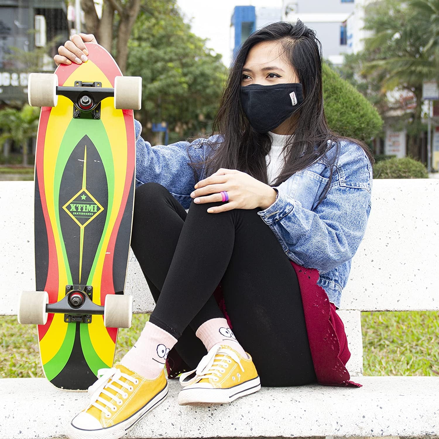 Women’S Silicone Wedding Ring – 4 Ring Pack – Black, Boulder Gray, Seashell White, Royal Purple - 5.5 Mm Width - 2 Mm Thickness