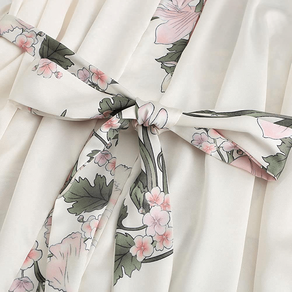 Women'S Silky Satin Kimono Robes Short with Peacock and Floral Printed Bathrobe Nightgown for Bride Bridesmaids Wedding Party Apparel & Accessories > Clothing > Sleepwear & Loungewear > Robes Umjetnost