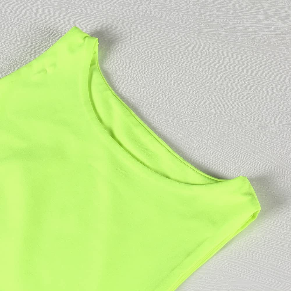 Women'S Sleeveless Cropped Shirts High Neck Stretchy Fitted Basic Crop Tank Top
