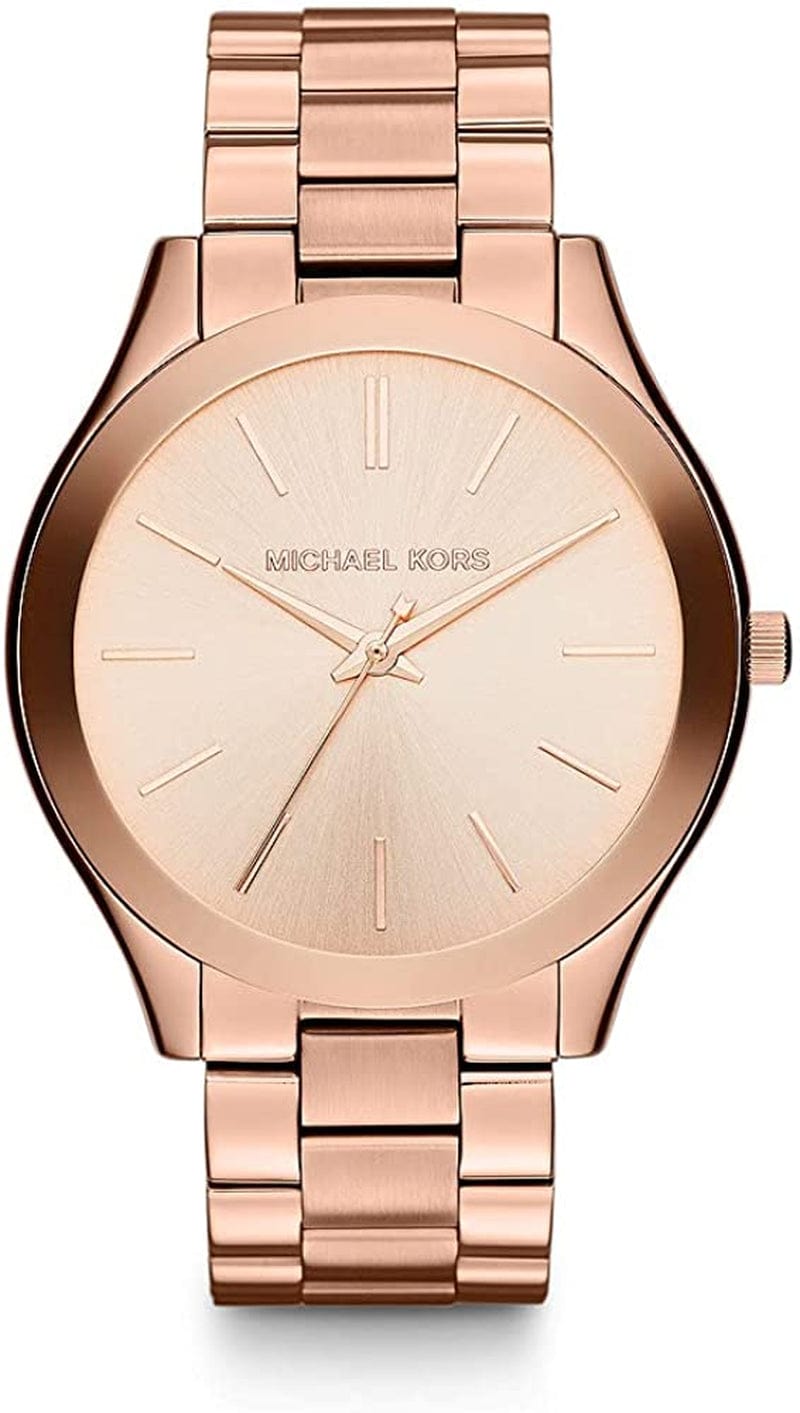 Women'S Slim Runway Three-Hand Stainless Steel Quartz Watch Rose Gold Tone