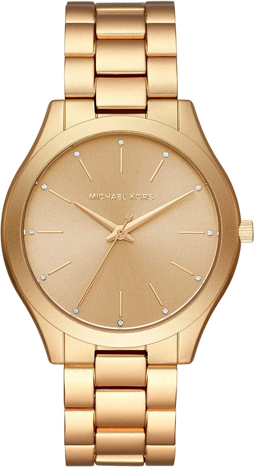 Women'S Slim Runway Three-Hand Stainless Steel Quartz Watch Gold Sunray