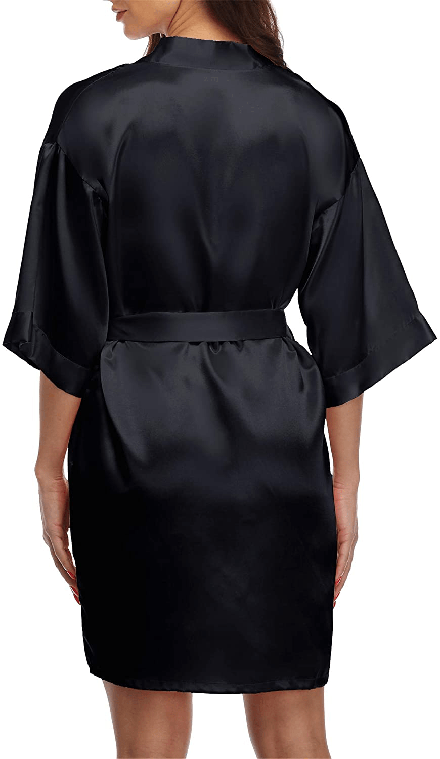Women'S Solid Color Short Kimono Satin Bathrobe Silky Bride and Bridesmaid Robe Apparel & Accessories > Clothing > Sleepwear & Loungewear > Robes Valennia