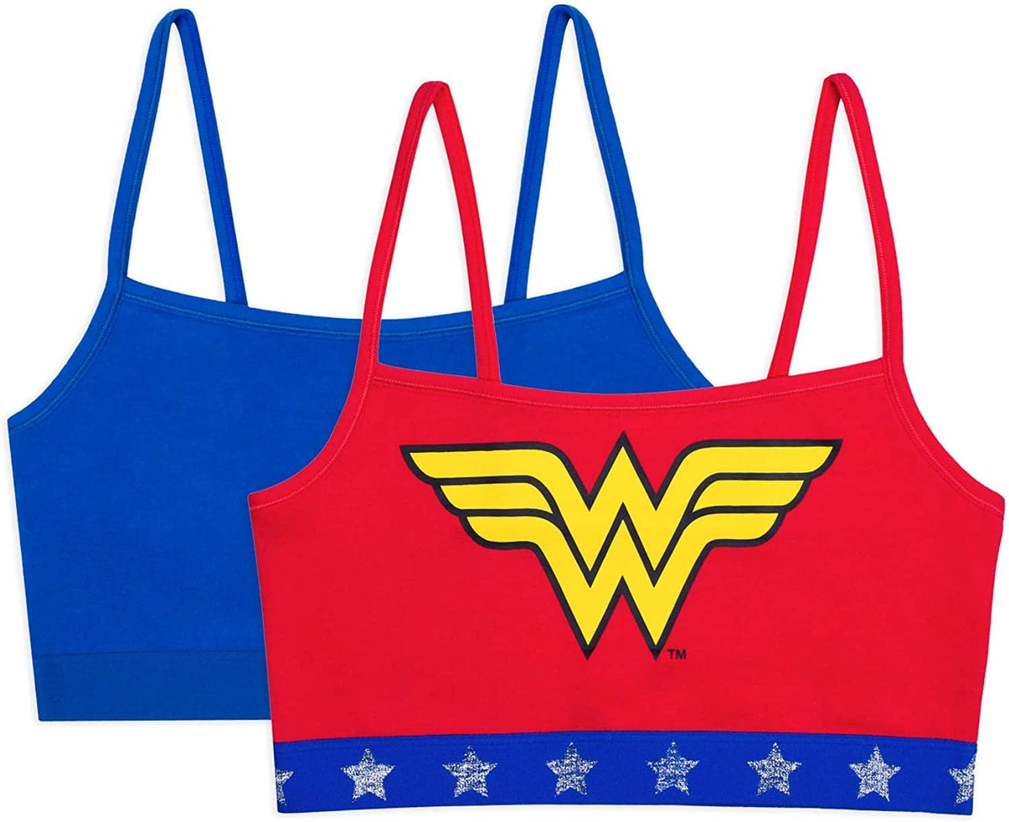 Women'S Spaghetti Strap Cotton Pullover Sports Bra Crantastic/Crazy Cobalt - Wonder Woman / 2 / 40