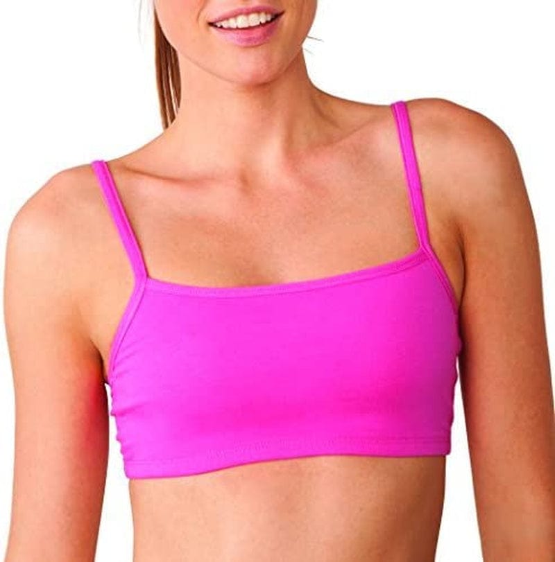 Women'S Spaghetti Strap Cotton Pullover Sports Bra Passion Fruit/White/Black / 3 / 38
