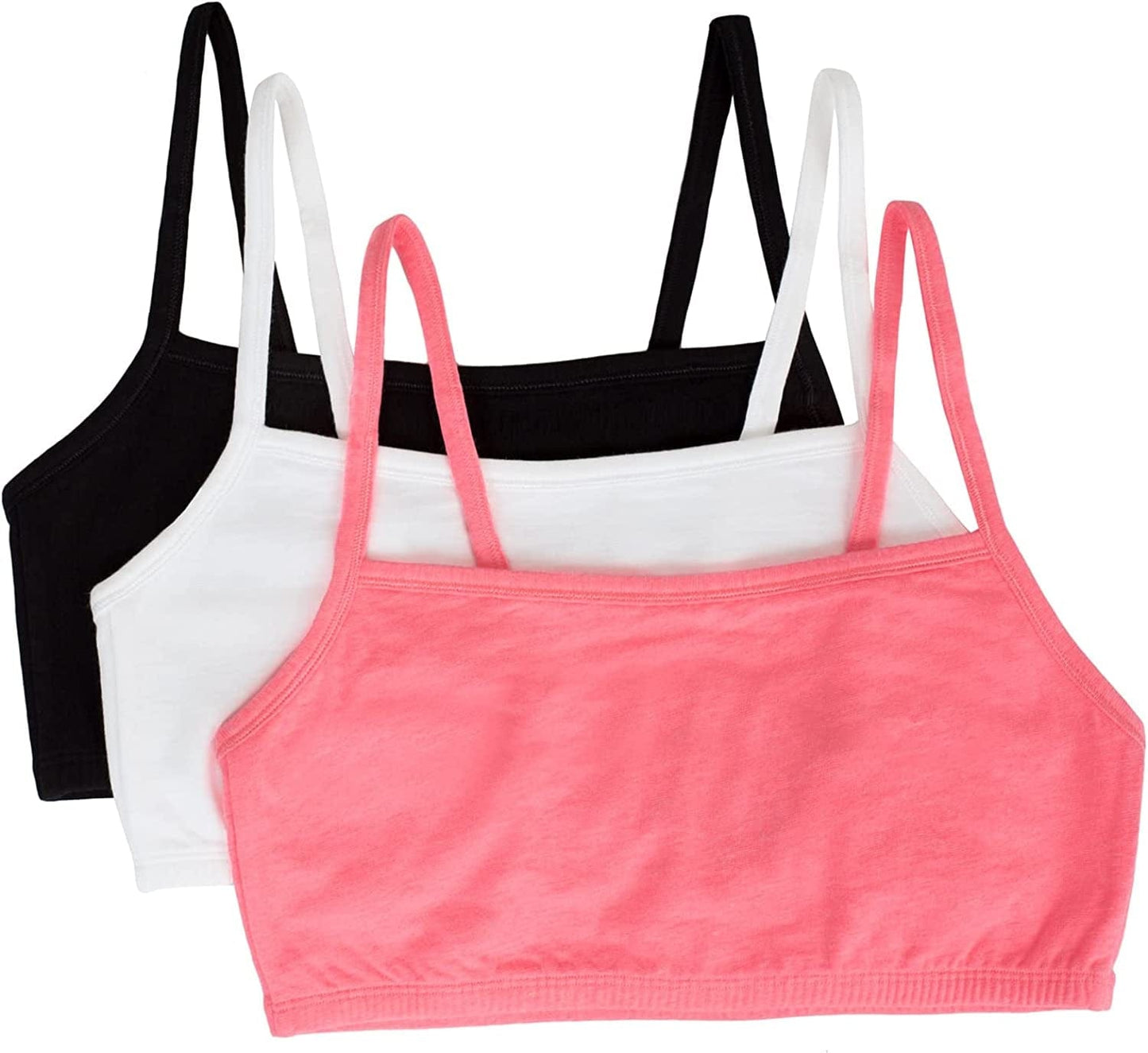 Women'S Spaghetti Strap Cotton Pullover Sports Bra Popsicle Pink/White/Black Hue / 2 / 42
