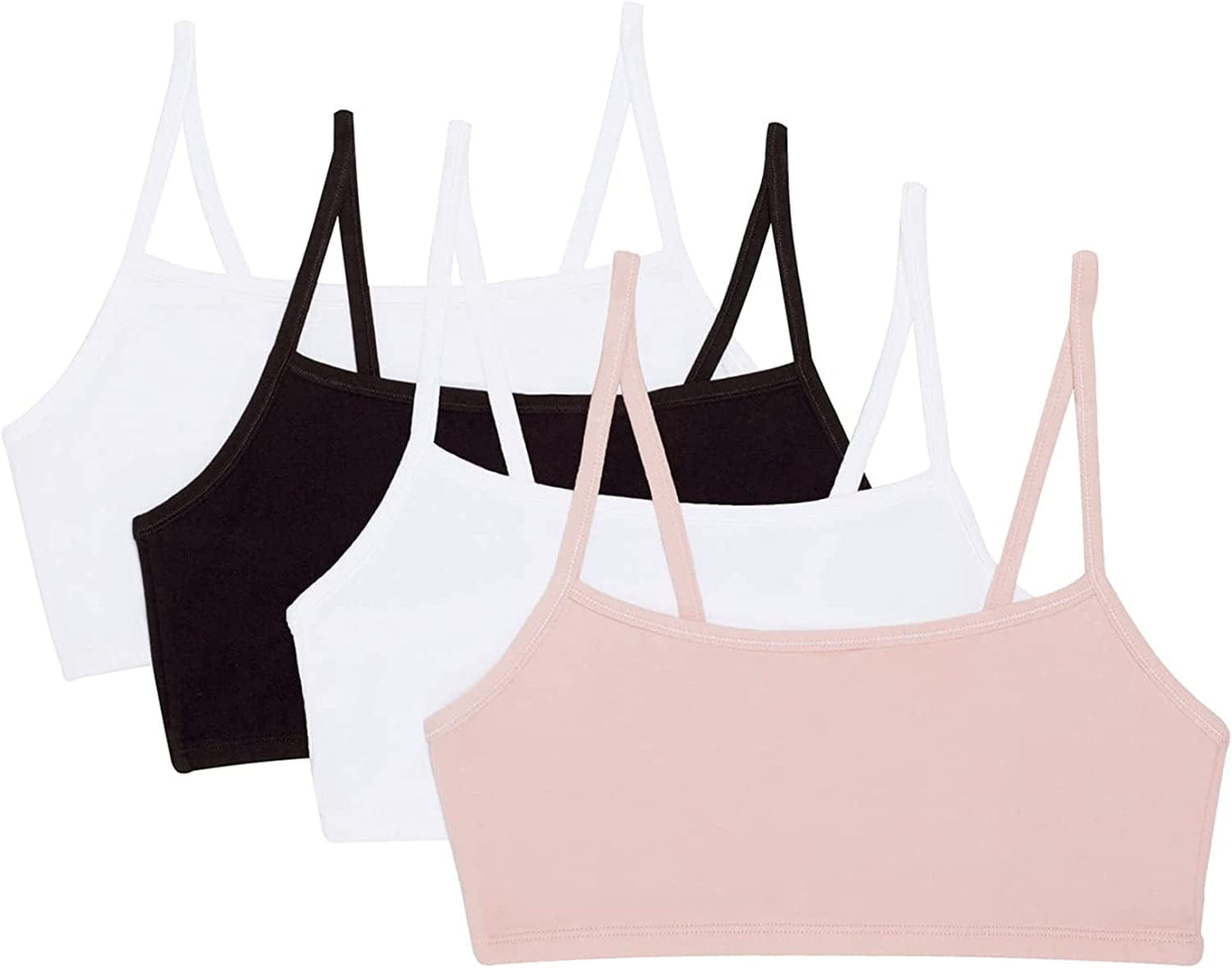 Women'S Spaghetti Strap Cotton Pullover Sports Bra Value Pack Blushing Rose/White/White/Black 4-pack / 38