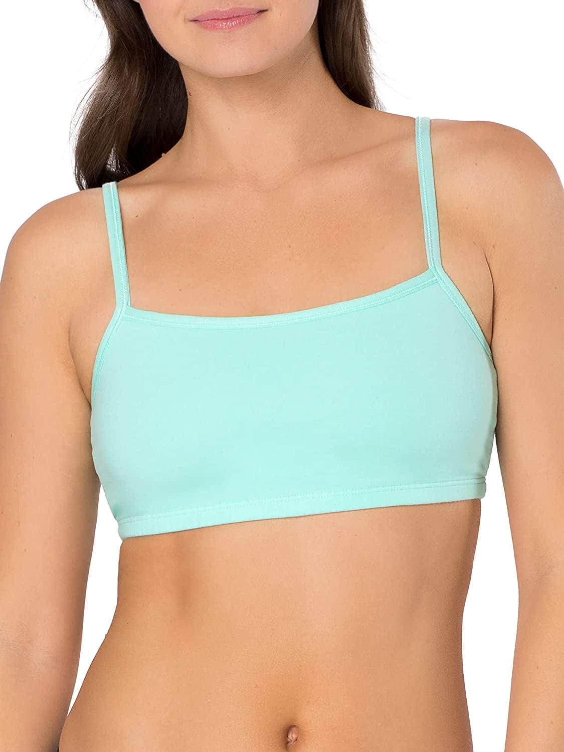Women'S Spaghetti Strap Cotton Pullover Sports Bra Value Pack