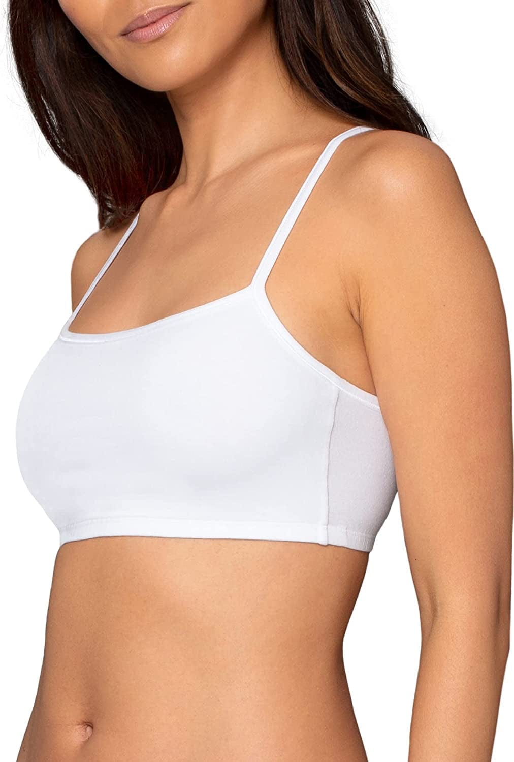 Women'S Spaghetti Strap Cotton Pullover Sports Bra Value Pack
