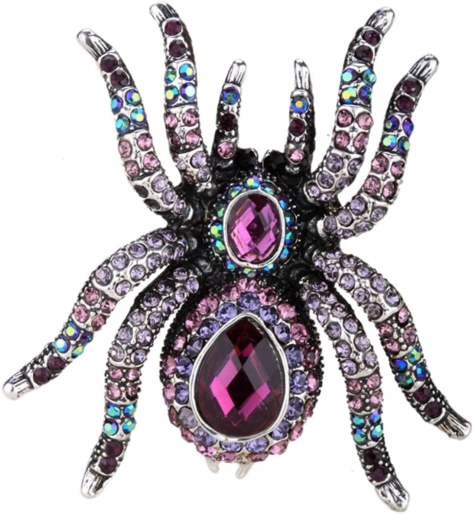 Women'S Spider Stretch Rings Fit Finger Size 6.5 to 9 - Elastic Soft Band Perfect for Arthritis - Silk Scarf Holders - Lead & Nickle Free - 2-1/4 X 2-1/4 Inches - Halloween Costume Accessories Purple