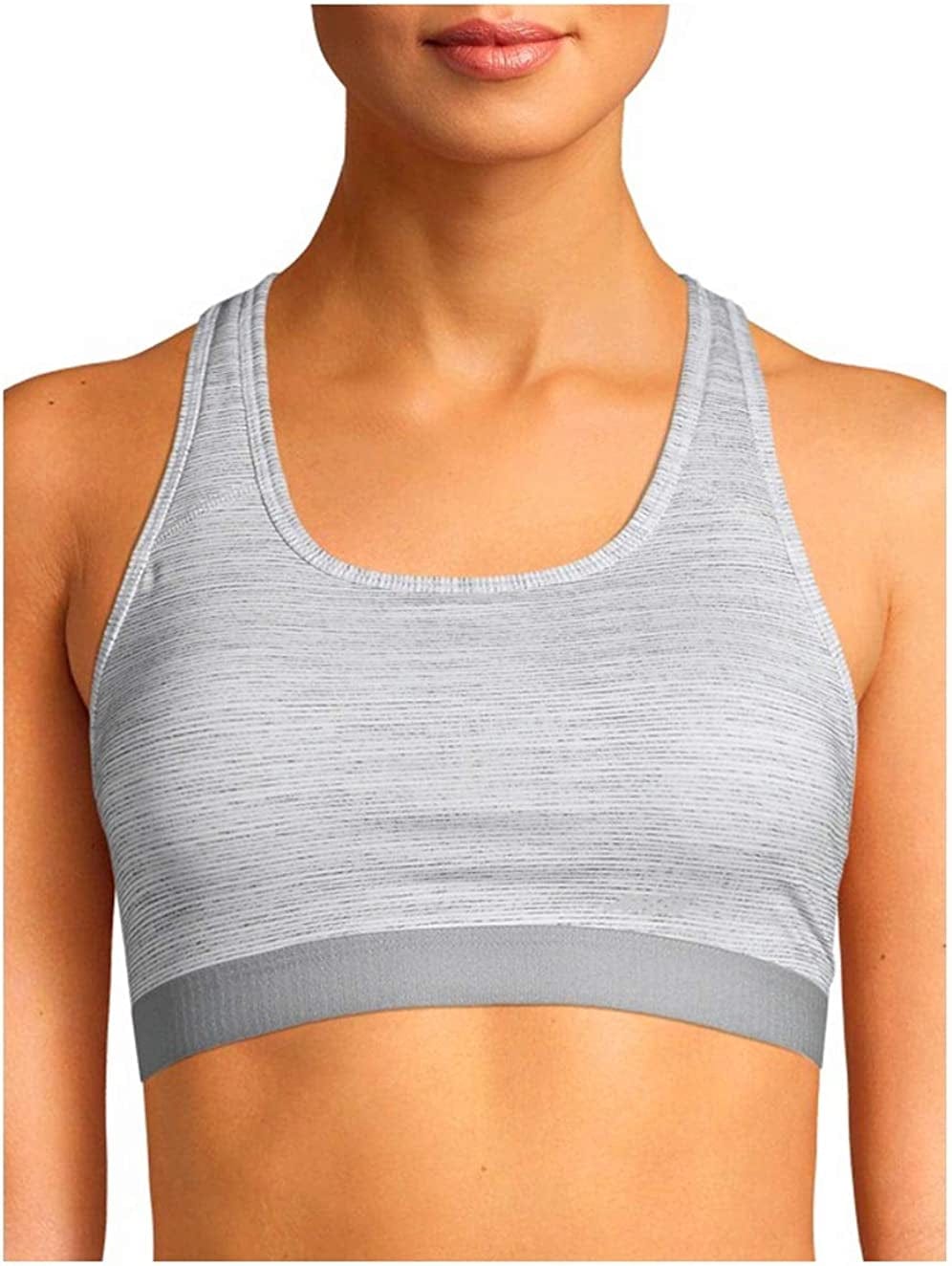 Women'S Sports Bra Grey Stripe Racerback Compression / XX-Large