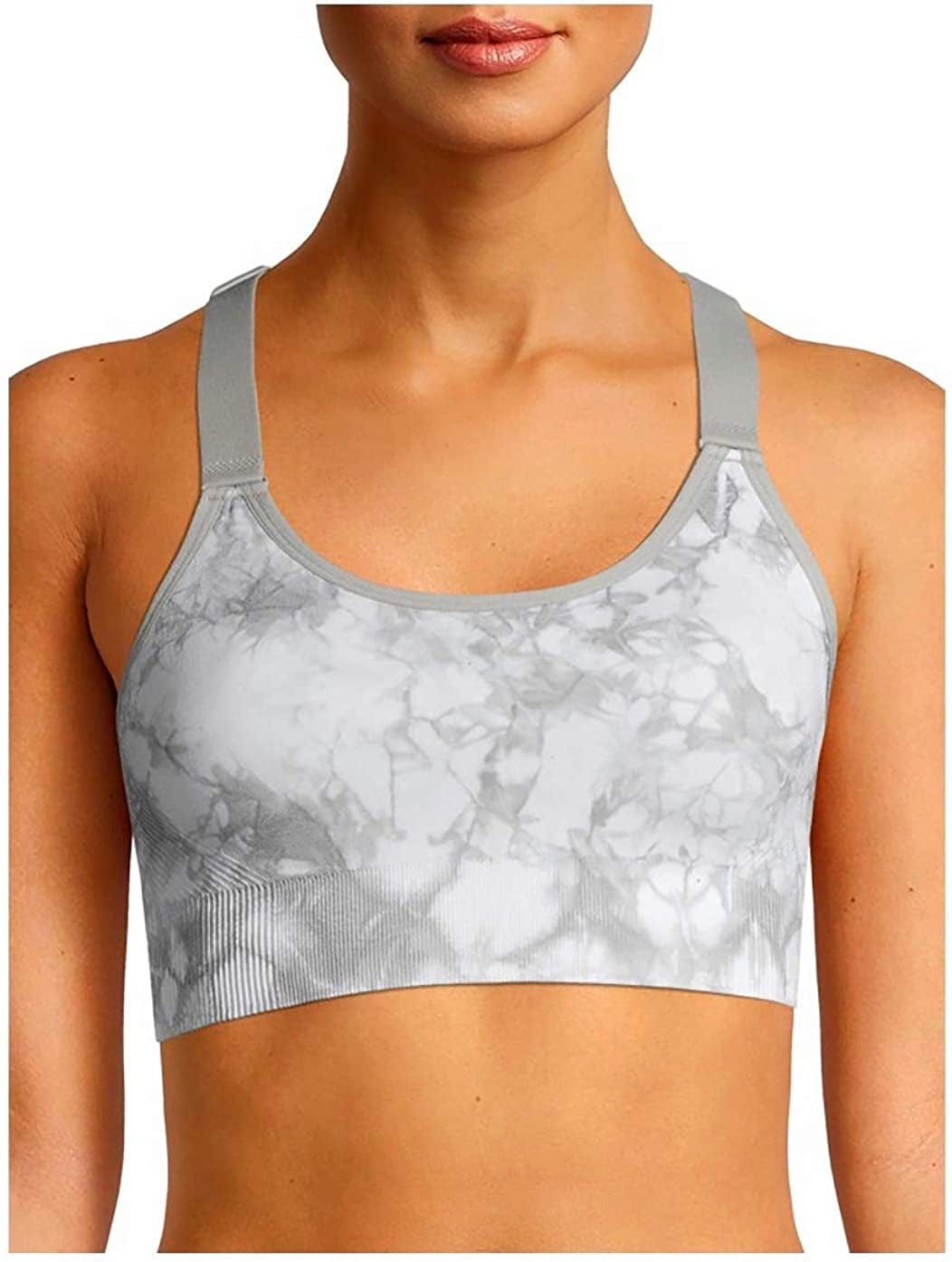 Women'S Sports Bra Grey Flannel Tie Dye/ Arctic White Low Support Keyhole / 3X-Large