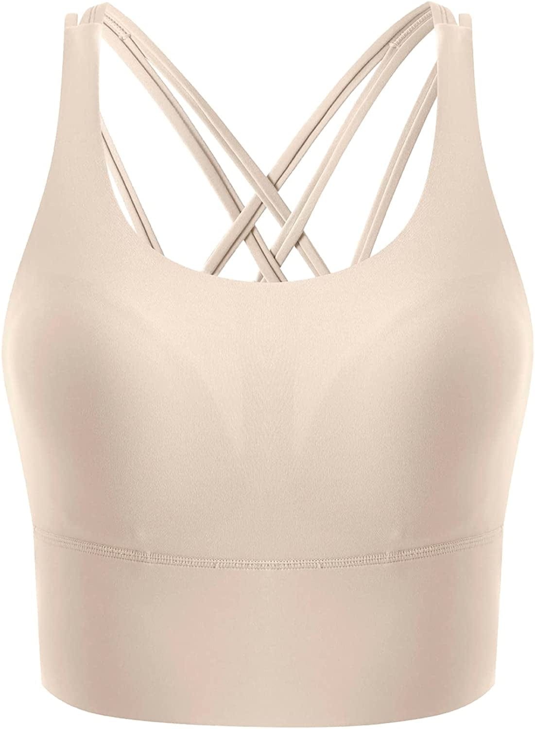 Women'S Strappy Longline Yoga Sports Bra Padded Wireless Crop Top Cami Tank Top