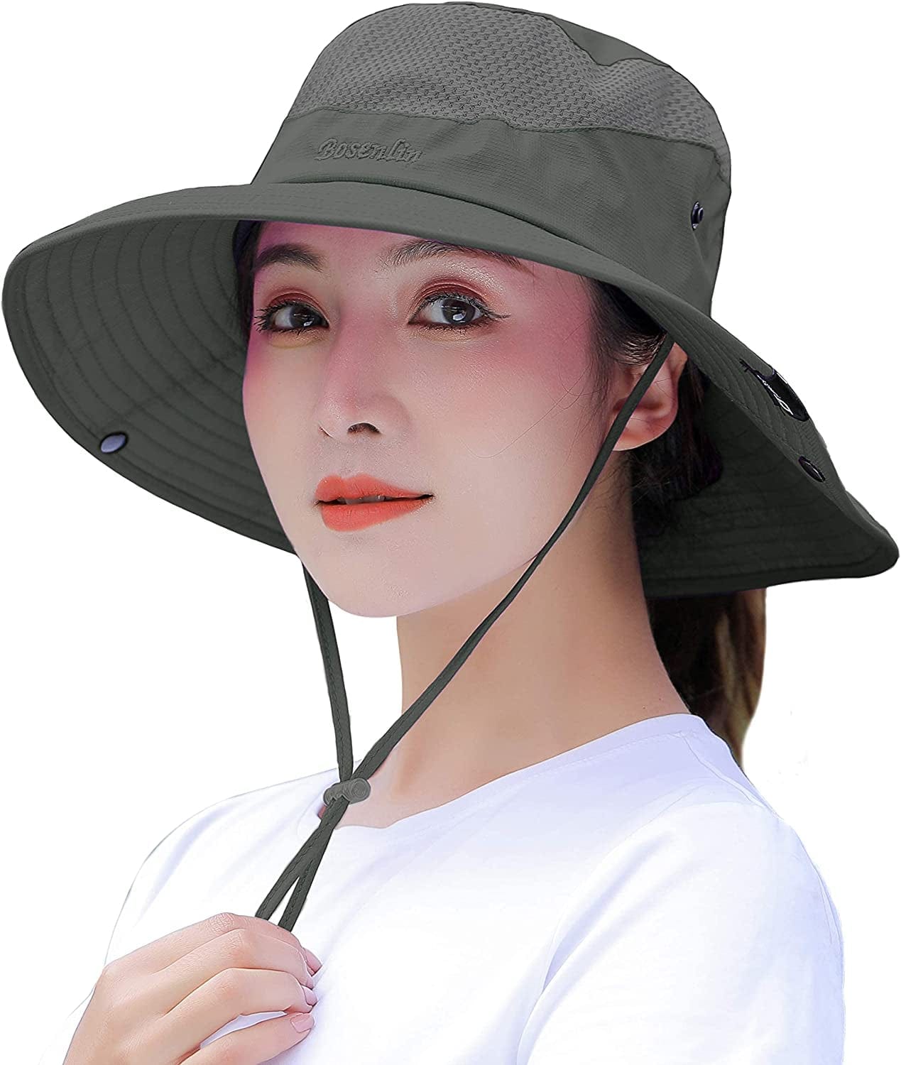 Women'S Summer Sun Outdoor UV Protection Foldable Mesh Wide Brim Beach Fishing Bucket Hat Apparel & Accessories > Clothing Accessories > Hats Muryobao