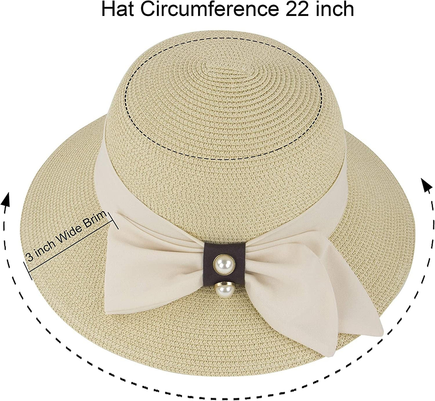 Women'S Sun Hat Wide Brim Foldable Straw Hats Summer Travel Beach Cap Apparel & Accessories > Clothing Accessories > Hats Muryobao