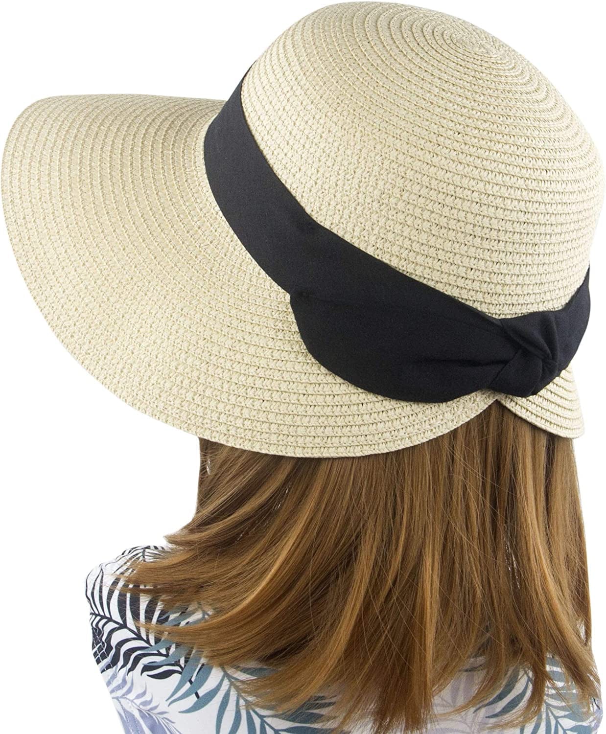 Women'S Sun Hat Wide Brim Foldable Straw Hats Summer Travel Beach Cap Apparel & Accessories > Clothing Accessories > Hats Muryobao Beige