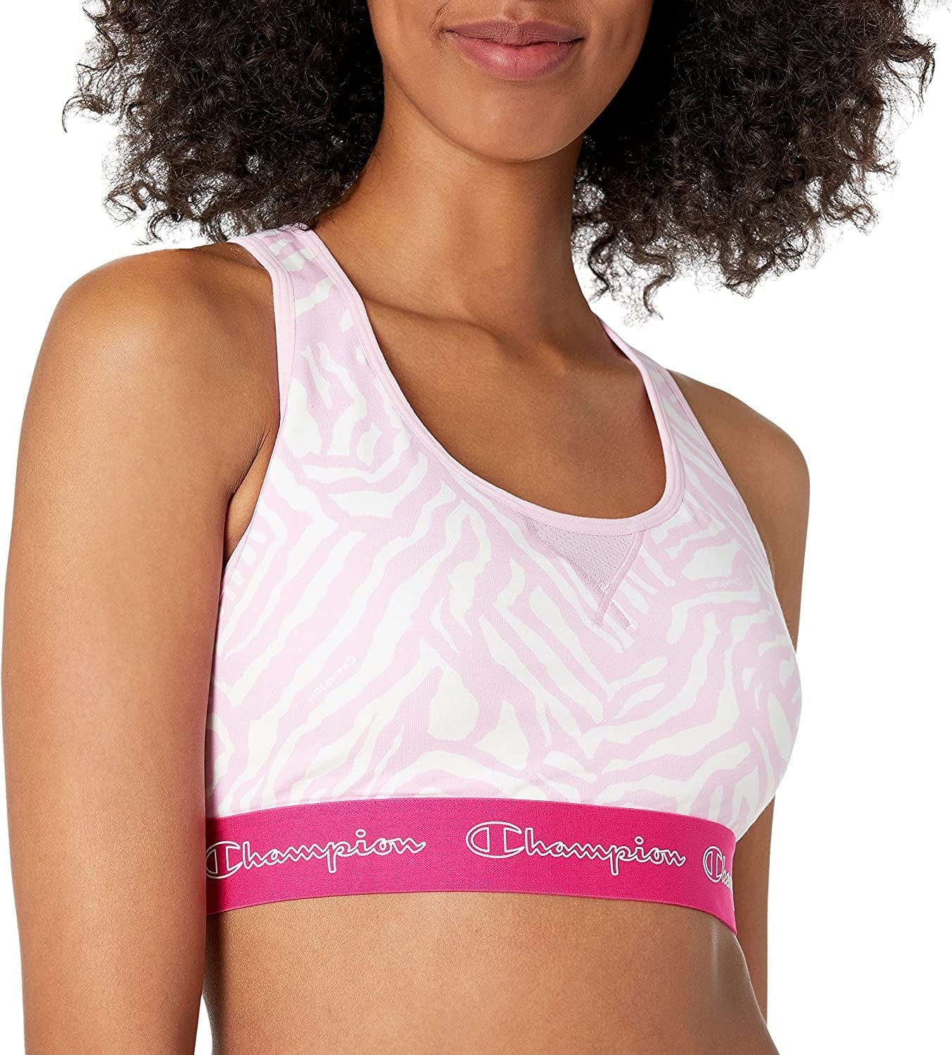 Women'S the Authentic Sports Bra Abstract Zebra Beloved Orchid / Large