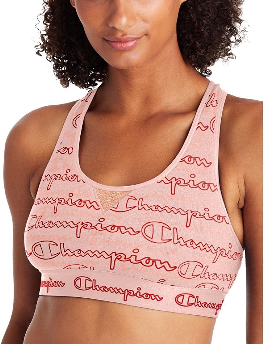 Women'S the Authentic Sports Bra Layered Scripts Hush Pink / X-Large