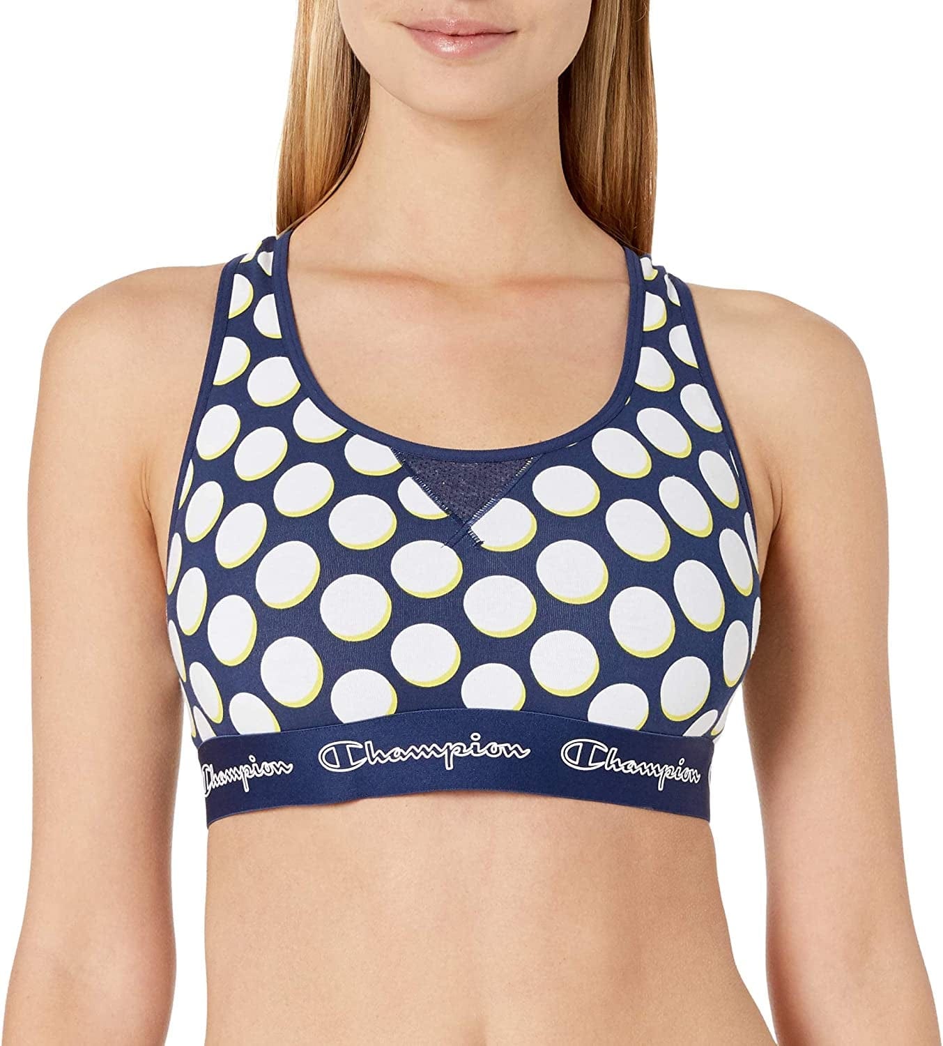 Women'S the Authentic Sports Bra Drop Shadow Dot/Athletic Navy / Medium