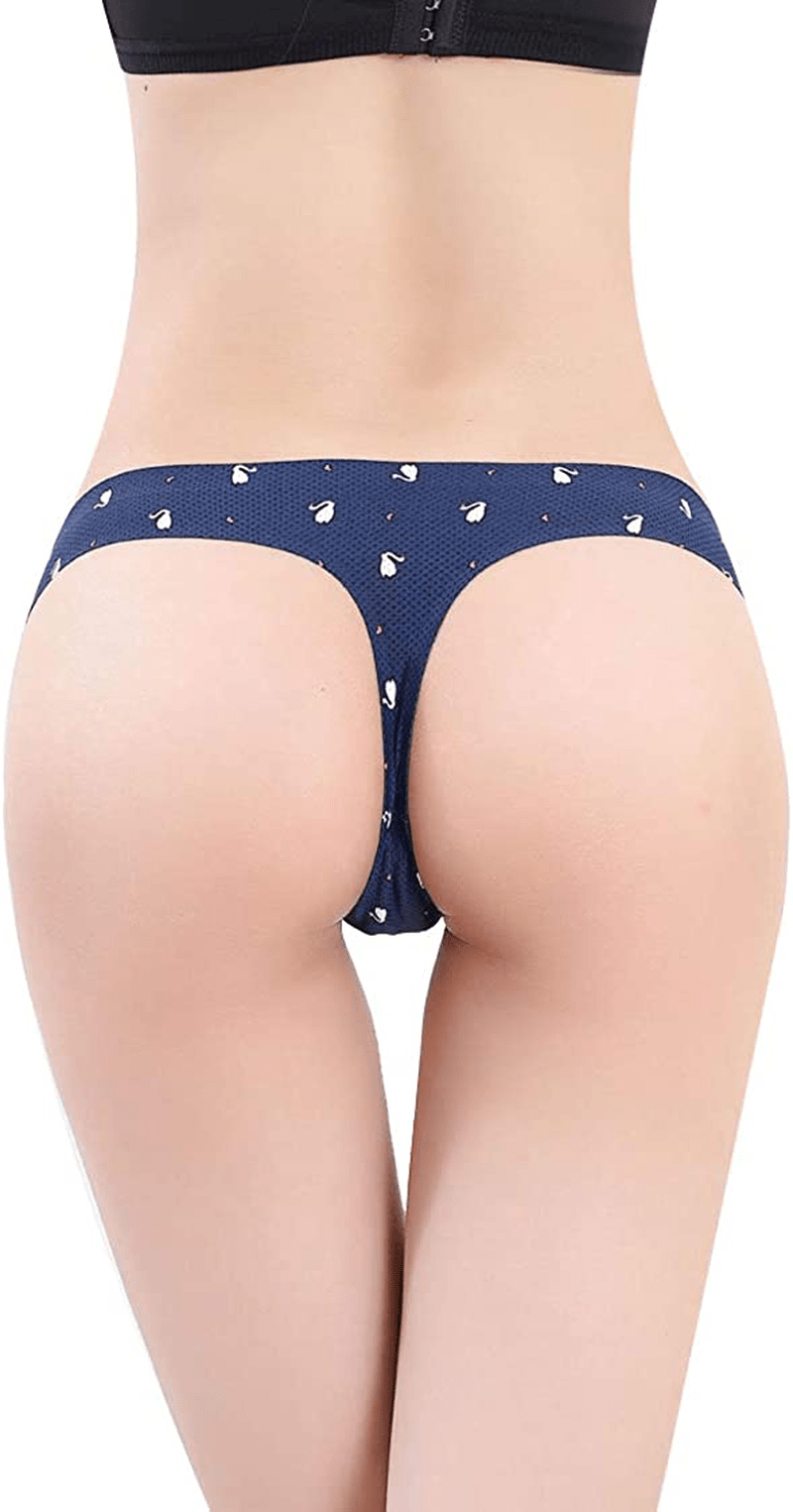 Women's Thongs Breathable Cotton Panties Stretch Low Rise Sexy G-String No Show Underwear Apparel & Accessories > Clothing > Underwear & Socks > Underwear Angelhood