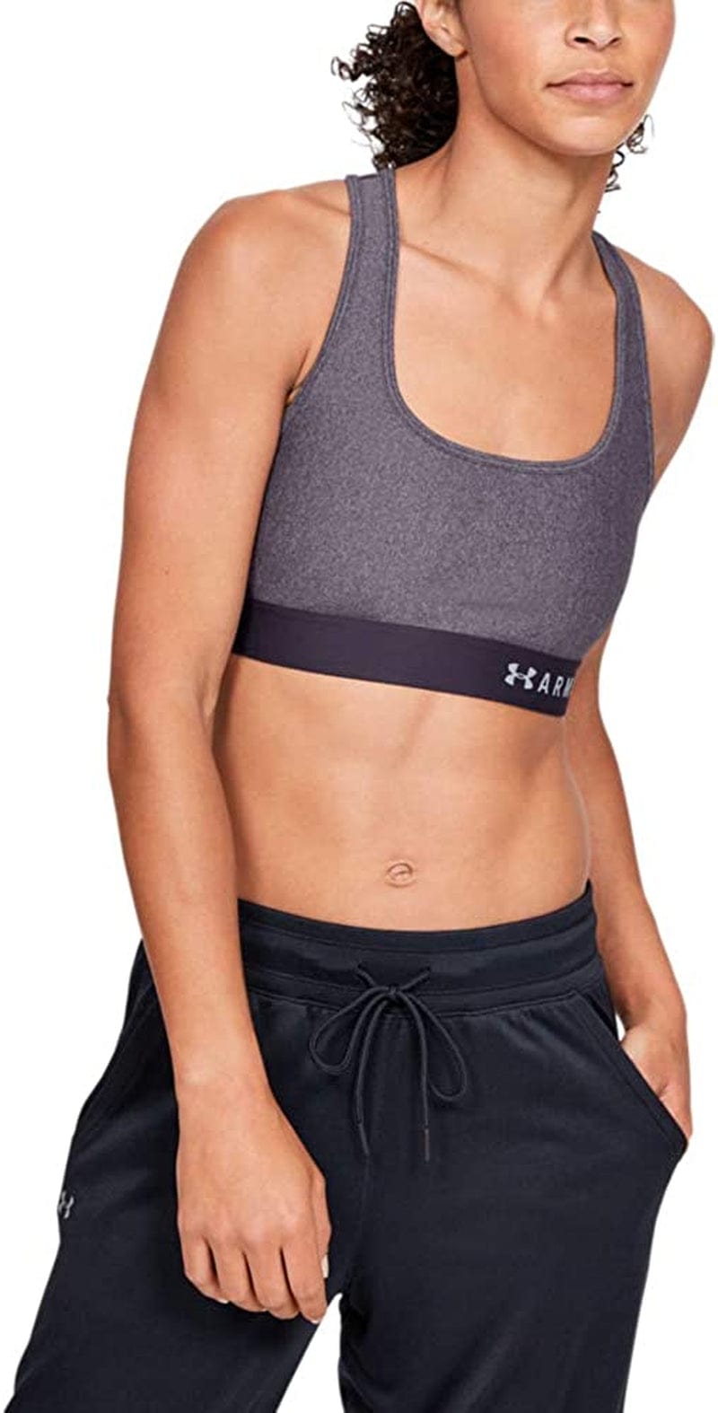 Women'S Threadborne Heathered Sports Bra Nocturne Purple Light Htr (595)/Metallic Silve / Medium