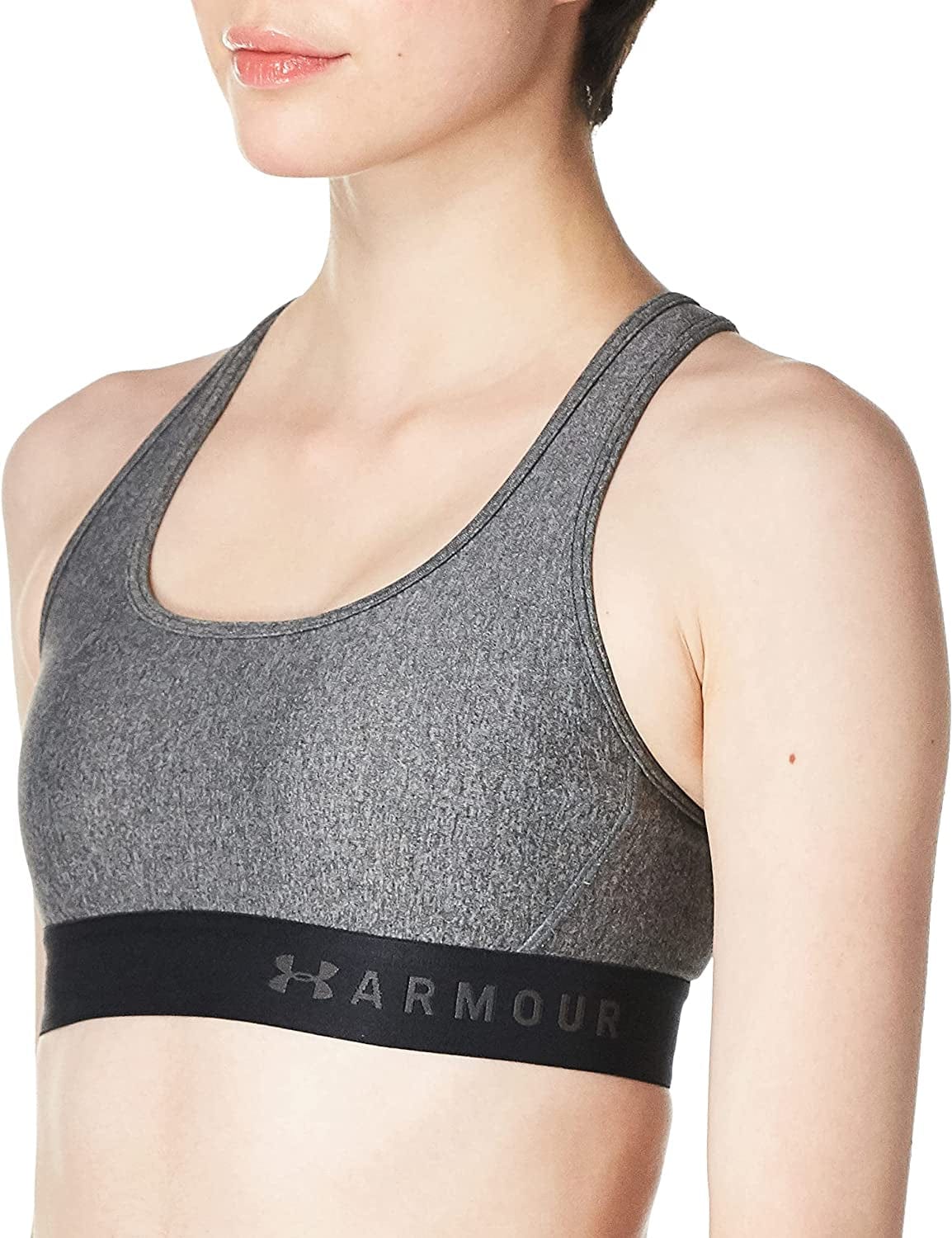 Women'S Threadborne Heathered Sports Bra Charcoal Light Heather (020)/Black / X-Large