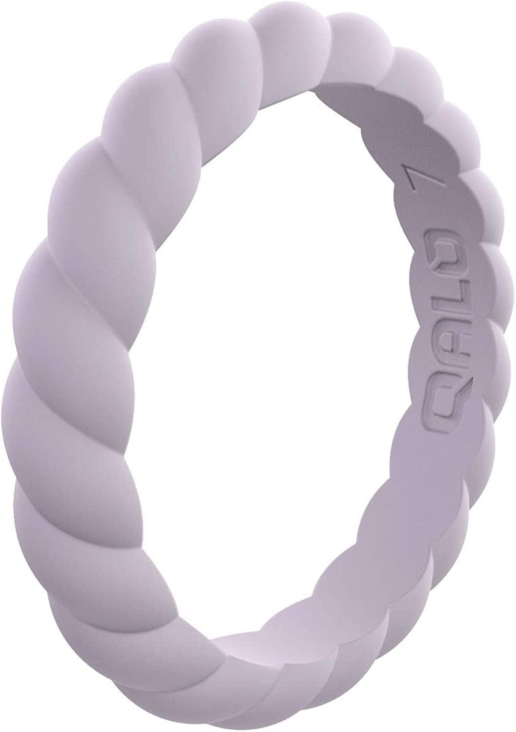 Women'S Twist Stackable Silicone Ring Collection Amethyst / 4