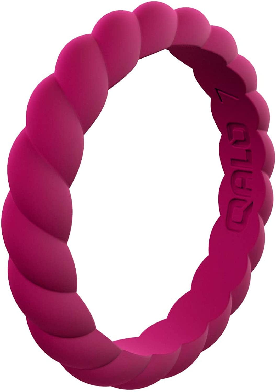 Women'S Twist Stackable Silicone Ring Collection Pink Topaz / 4