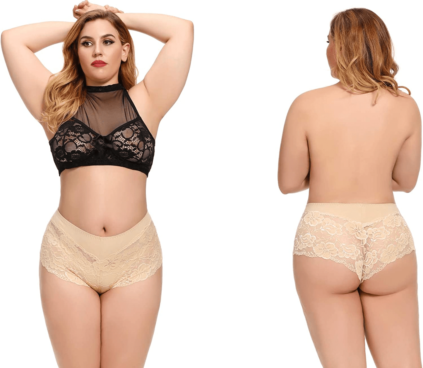 Women'S Underwear Regular & plus Size Panties Sexy Lace Boyshort Hipster Cheeky Panty- 6 Pack Apparel & Accessories > Clothing > Underwear & Socks > Underwear YaoKing