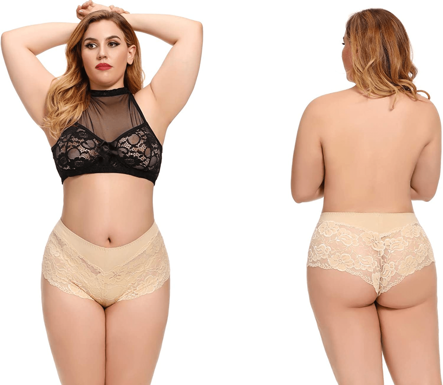Women'S Underwear Regular & plus Size Panties Sexy Lace Boyshort Hipster Cheeky Panty- 6 Pack Apparel & Accessories > Clothing > Underwear & Socks > Underwear YaoKing